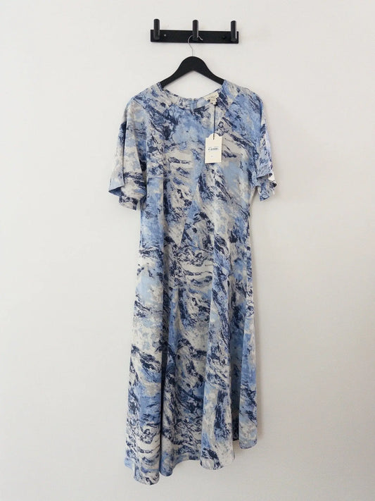 Satin Printed Midi Dress Luxely 