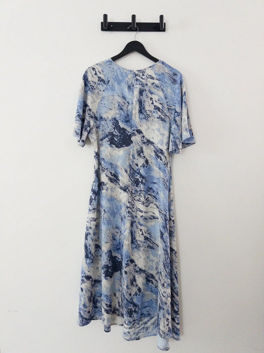 Satin Printed Midi Dress Luxely 