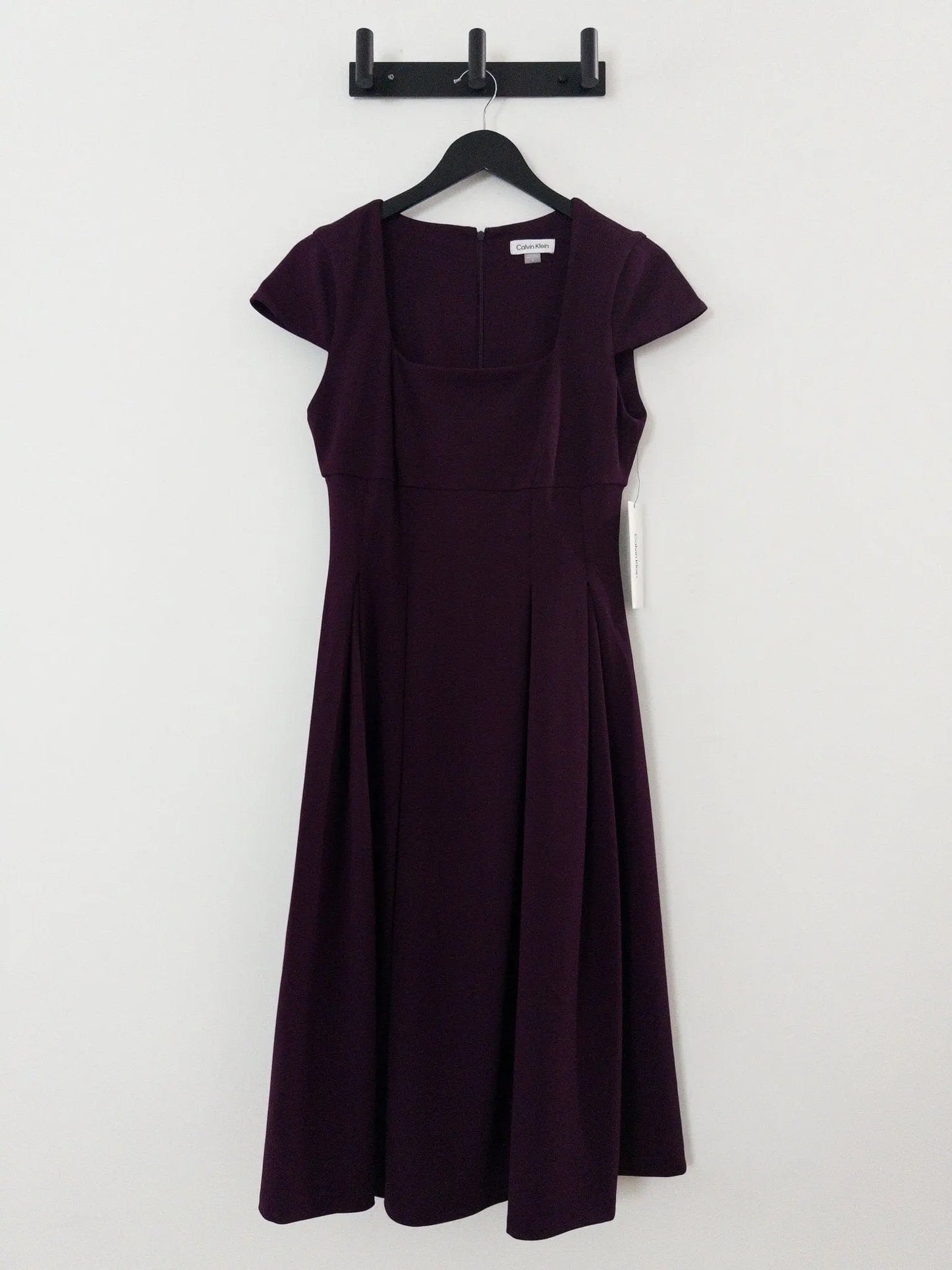 Scuba Crepe Square-Neck Fit & Flair Dress Calvin Klein 