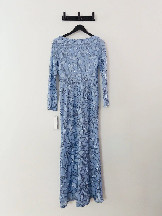 Sequin Embellished Long-Sleeve Gown Adrianna Papell 