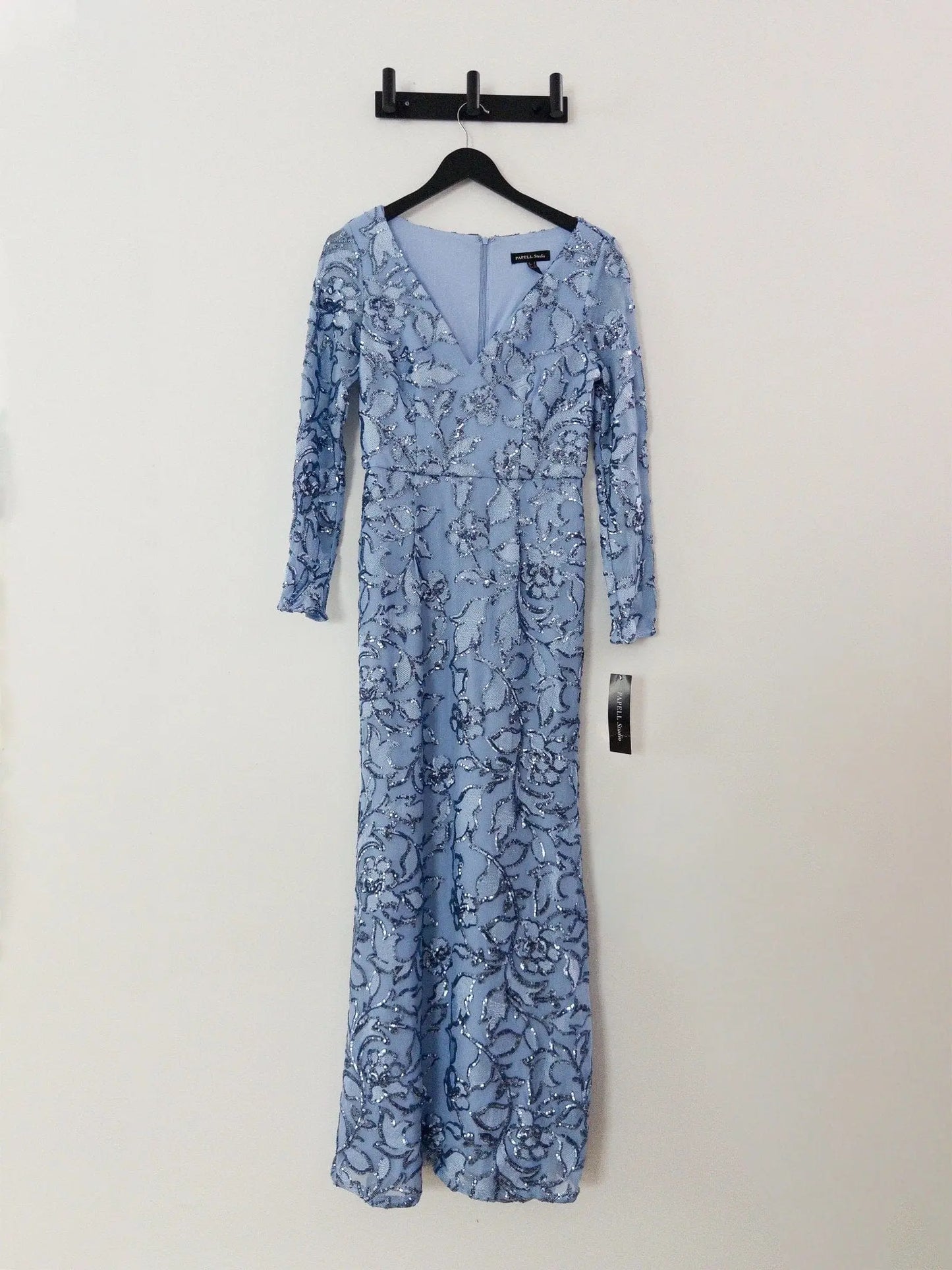 Sequin Embellished Long-Sleeve Gown Adrianna Papell 