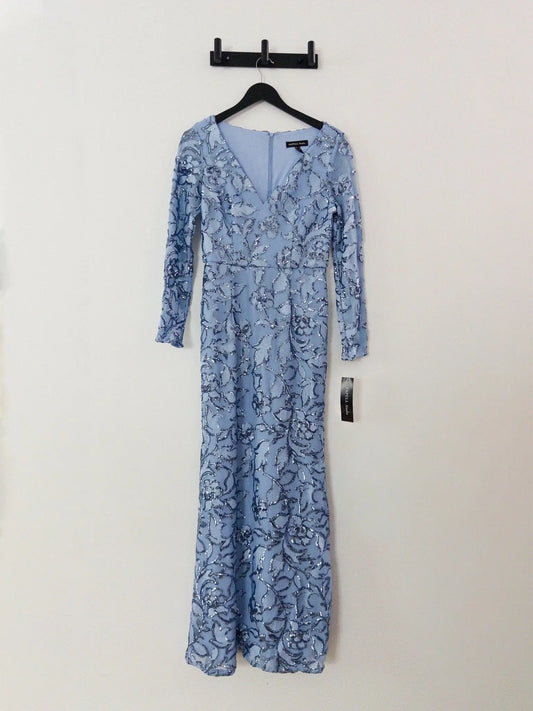 Sequin Embellished Long-Sleeve Gown Adrianna Papell 
