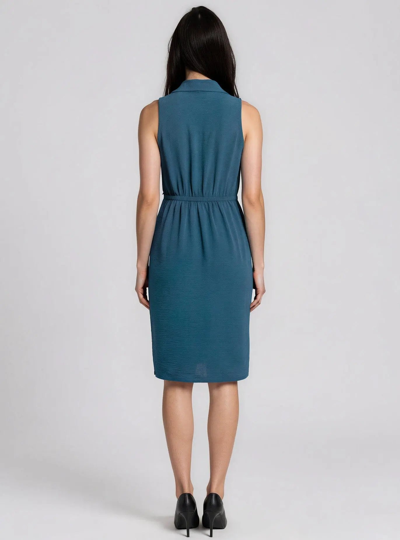 Sleeveless Wrap V-Neck Sheath Dress - Layalita