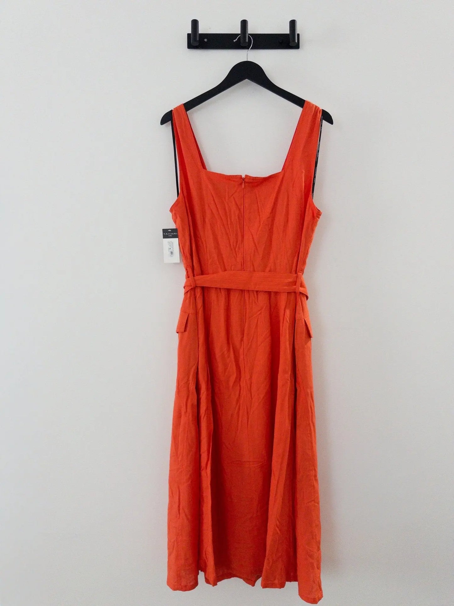Sqaure - Neck Belted Midi Dress - Layalita