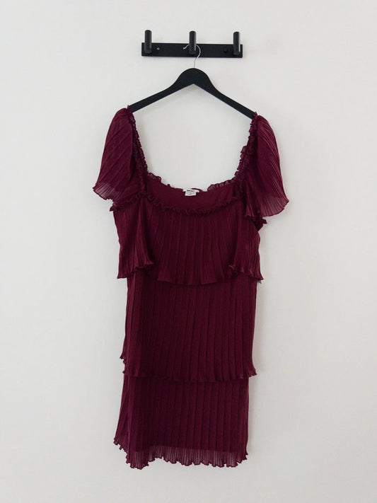 Square-Neck Pleated Tiered Short Dress DKNY 