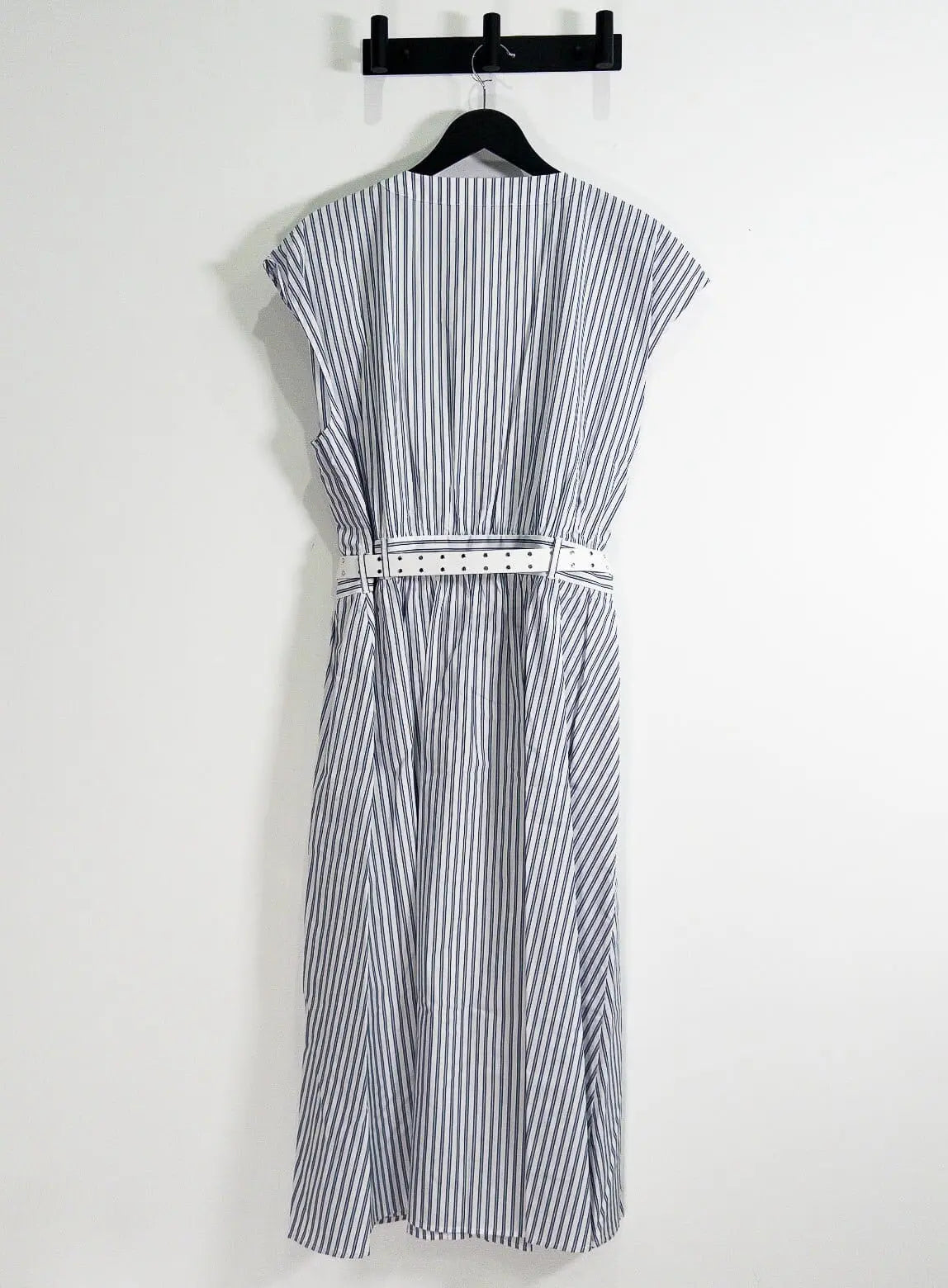 Striped Cotton Poplin Belted Midi Dress Michael Kors 