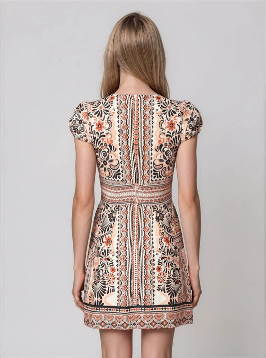 Tie-Front Fit & Flare Dress - Layalita