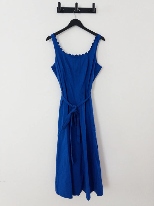 Tie - Waist Seamed Fit & Flare Midi Dress - Layalita