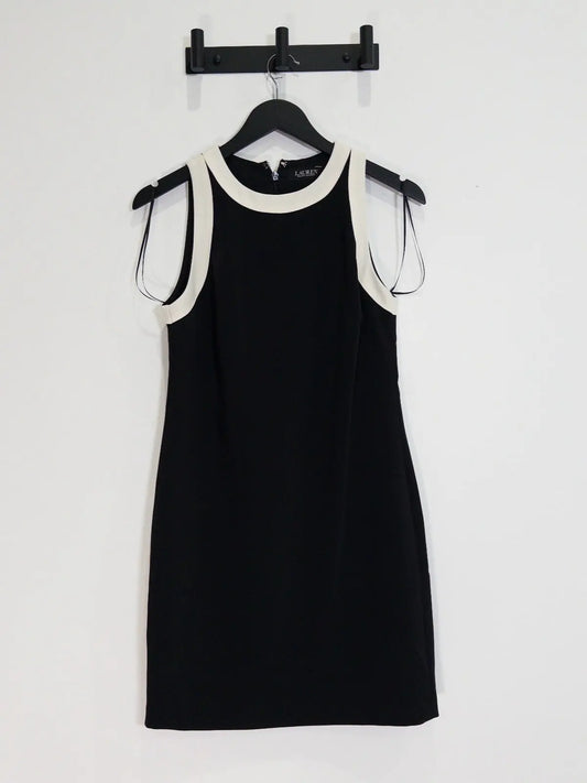 Two-Tone Crepe Sleeveless Shift Dress Lauren Ralph Lauren 