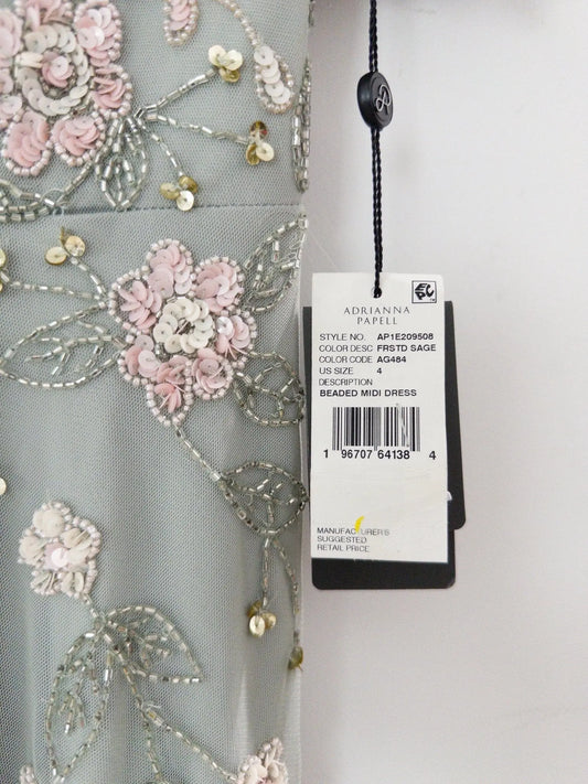 V-Neck Beaded Dress Adrianna Papell 