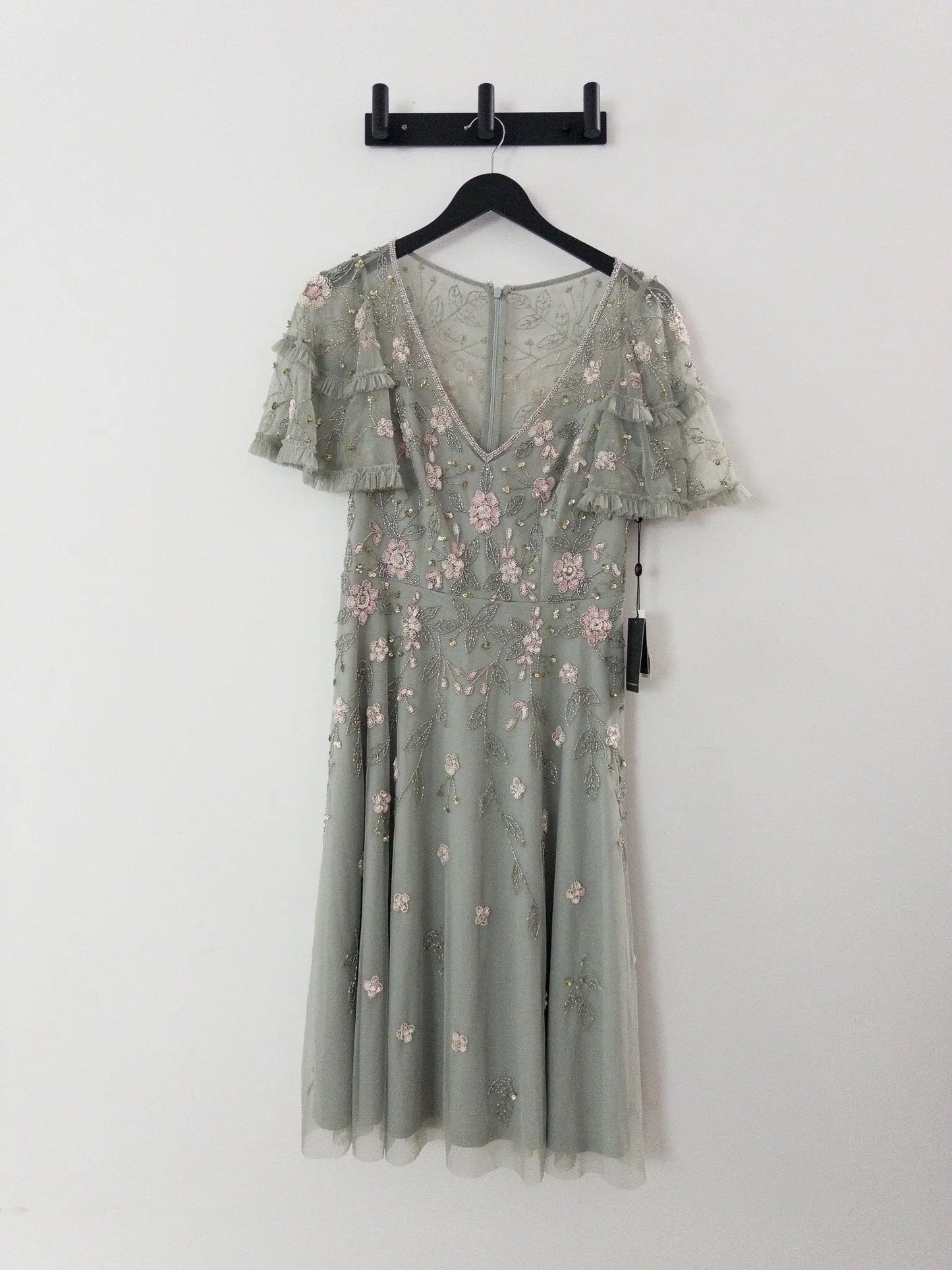 V-Neck Beaded Dress Adrianna Papell 