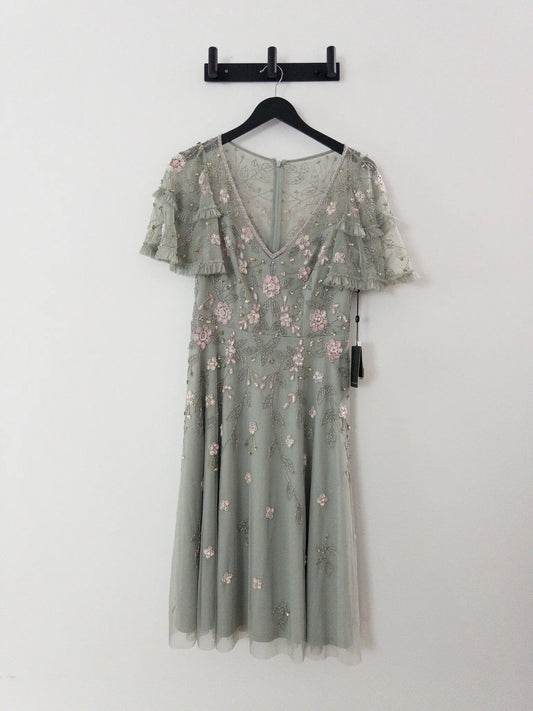 V-Neck Beaded Dress Adrianna Papell 