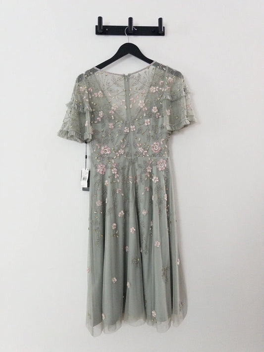 V-Neck Beaded Dress Adrianna Papell 