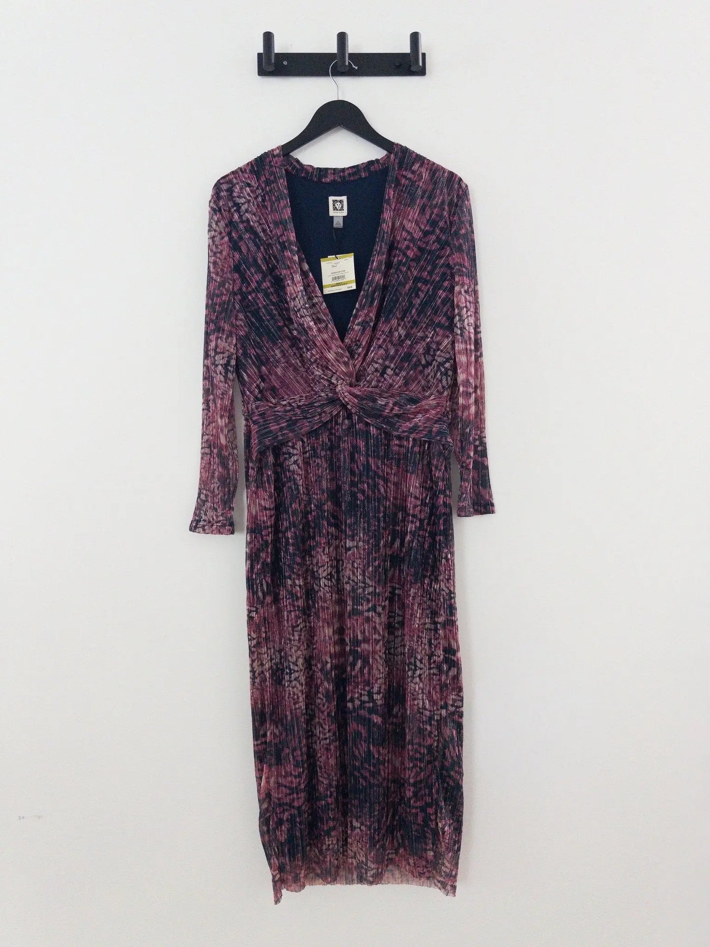 V-Neck Twist-Front Midi Dress - Layalita