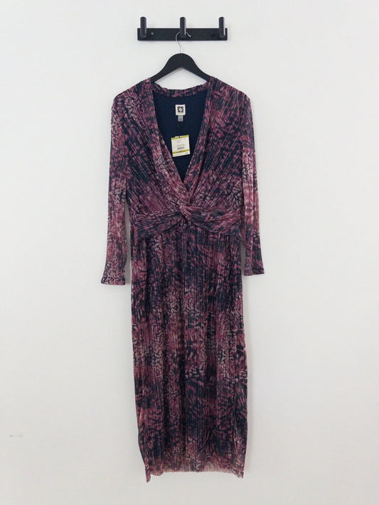 V-Neck Twist-Front Midi Dress - Layalita