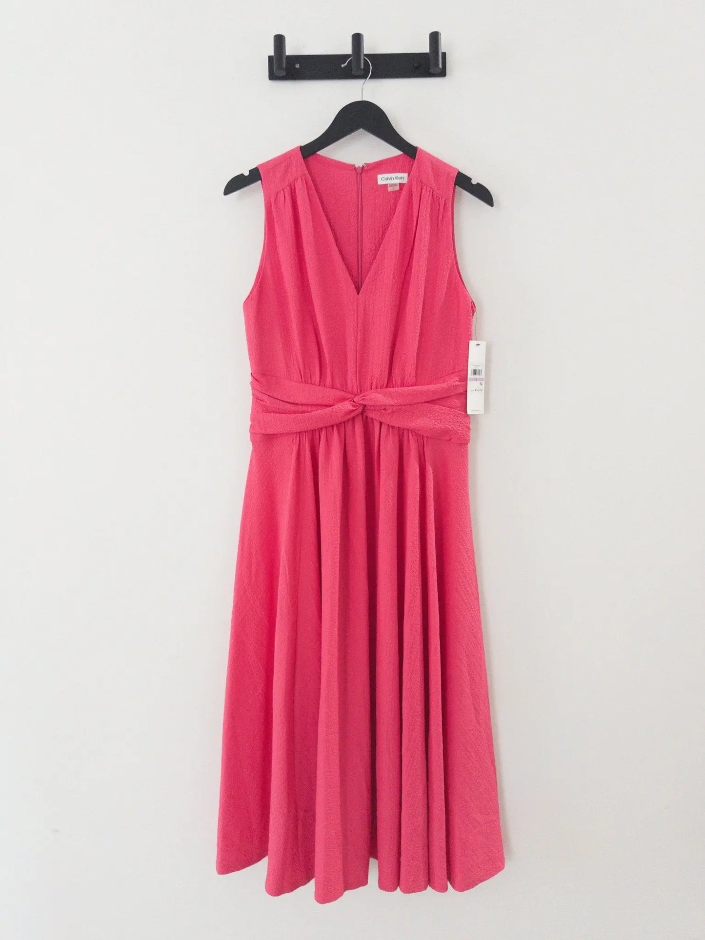 V-Neck Twist-Front Midi Dress - Layalita