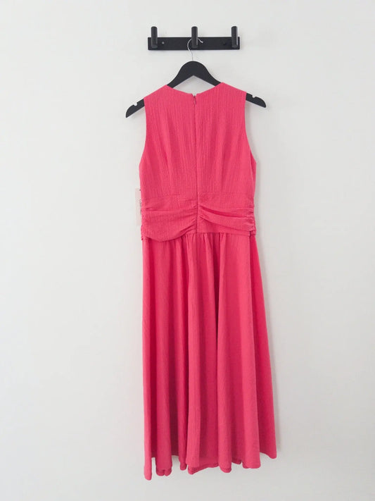 V-Neck Twist-Front Midi Dress - Layalita