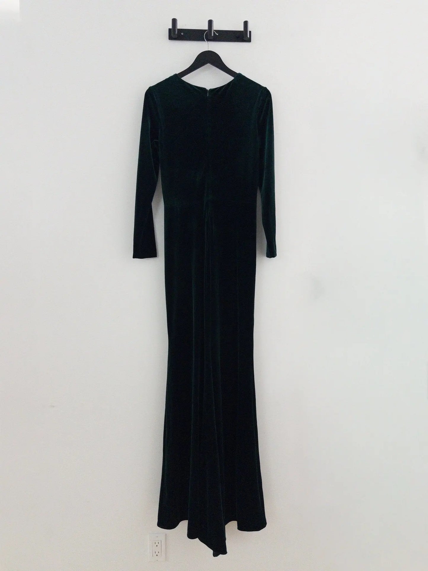 Velvet Rosette Long-Sleeve Gown - Layalita